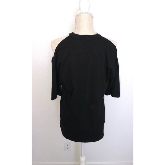 Monrow Black Cold Shoulder Oversized T-Shirt - S - Picture 2 of 3